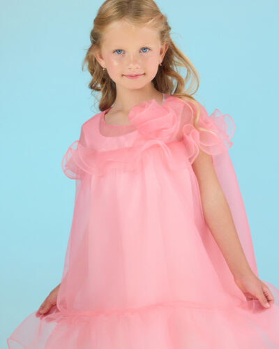 THE O CELESTE ORGANZA DRESS ROSE PETAL